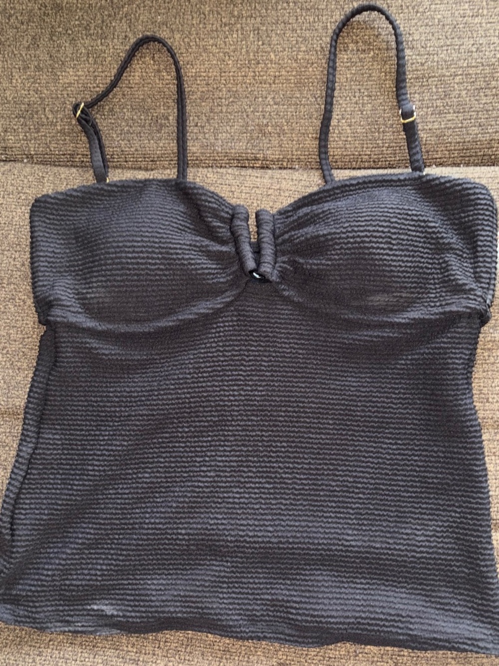 One piece swim bathing top tankini black